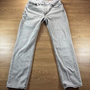 Levi's 514 Men's Straight Leg Jeans Gray Denim W34 L32 Mid Rise Casual Flawed